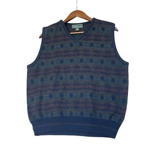 Vintage Croft & Barrow Vest Pullover multicolor Wool Blend Sweater Vest‎ medium